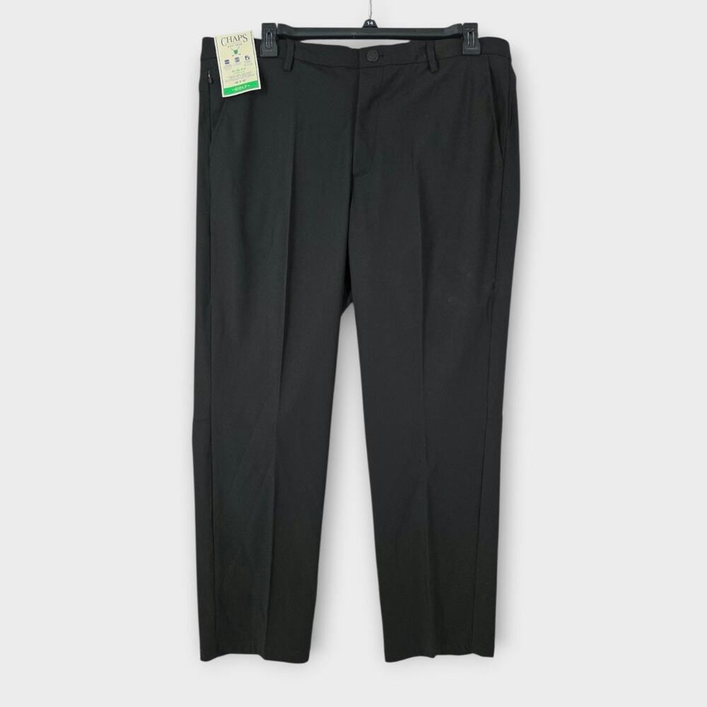 Chaps Golf Pants Men's 38x30 Black Performance Wear Slim Fit Stretch Comfort NWT